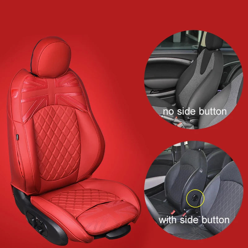 Car Accessories for MINI Cooper R50 R53 HATCHBACK R55 Clubman R56 R57 CABRIO R60 Countryman Custom  Seat Covers Leather Pad