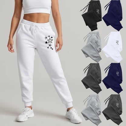 Clothes for Women Stars Print Pant Slacks Woman Clothing White Pants Women&