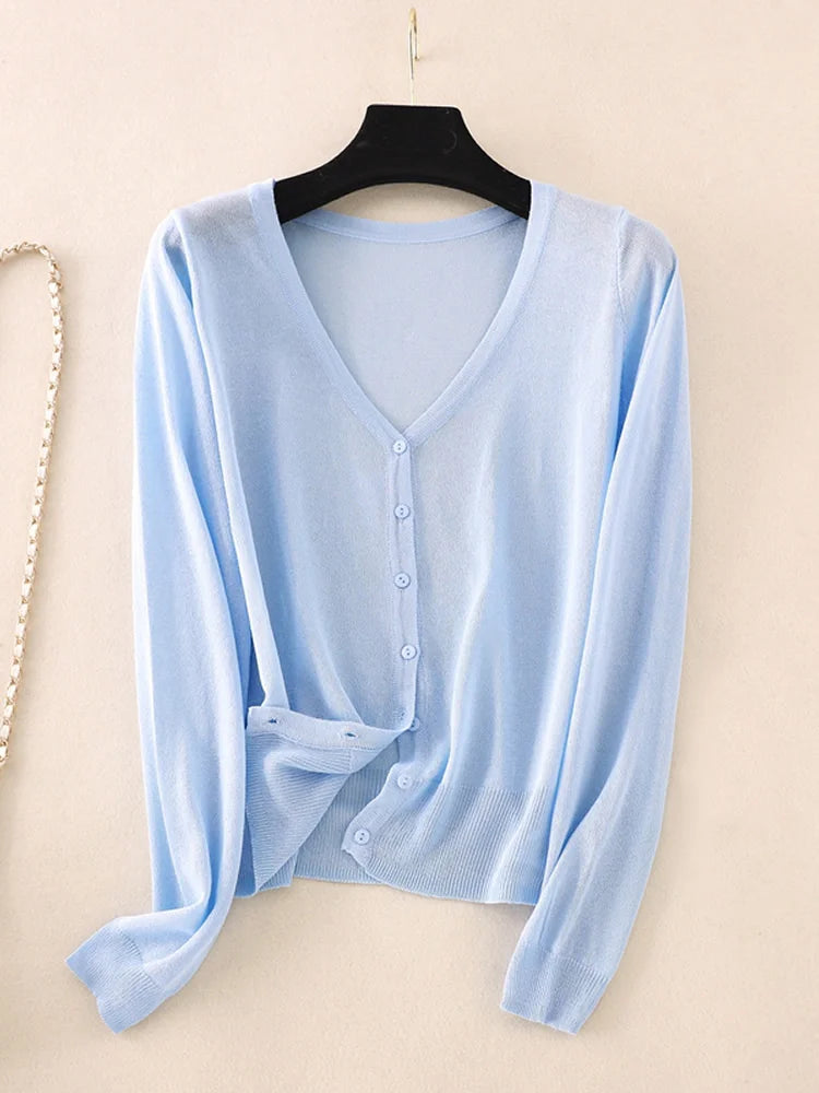 Ice Silk Thin Knitted  Women&