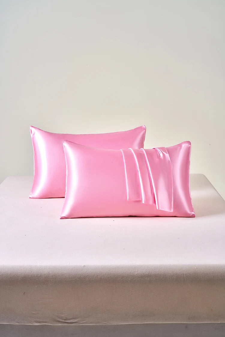 2pcs Satin Pillowcase for Skin and Hair, Satin Pillow Cases Set of 2 Soft Breathable Smooth Cooling Pillow Covers for Sleeping
