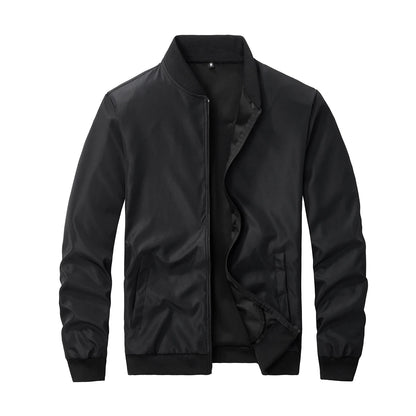 2024 Spring and Autumn New Baseball Collar Short Loose Solid Color Jacket Men&
