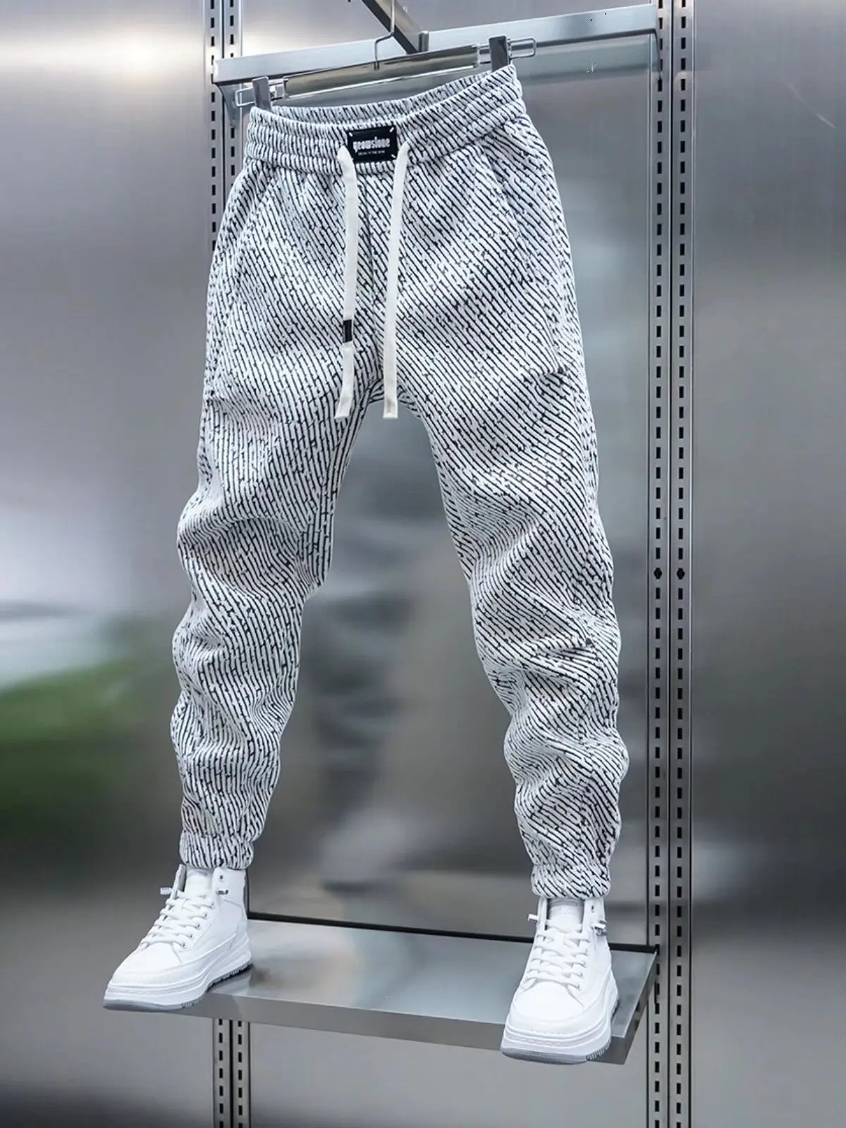 Spring And Autumn Men Harem Pants Zebra Striped Trousers Sport Clothing Cargo Sweatpants Brushed Loose Waist Versatile Pants