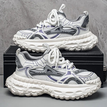 Sneakers for Men Fad Casual Mesh Mens Platform Sneaker Non Slip Wear Resistant Comfort Lace Up Soft Sole Shoes Zapatillas Hombre