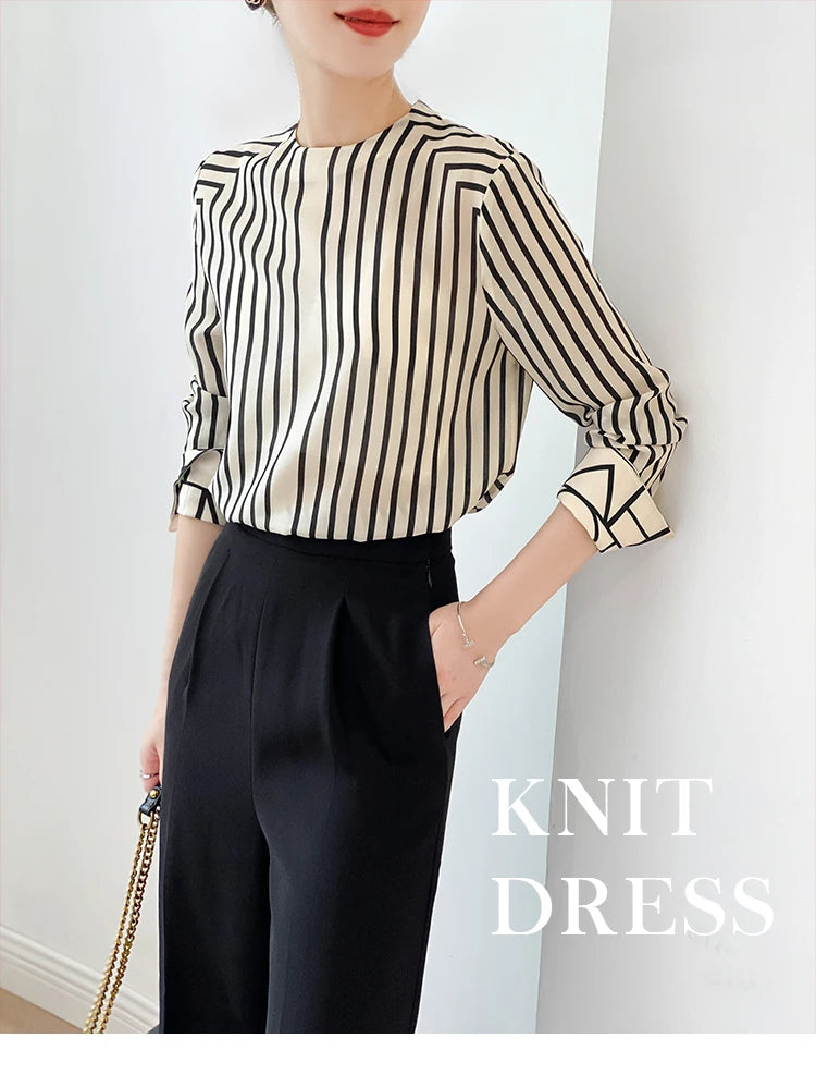 Fashion luxury ladies shirt France style woman printing blouse Long sleeve Tops blusa mujer
