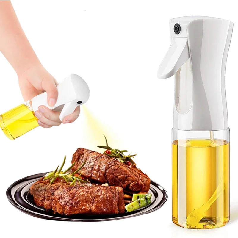 200/300/500m LOil Spray Plastic Household Kitchen Oil Spray Bottle or Oil Brush Nebulizing Mist Filling Cooking Dual Use BBQ
