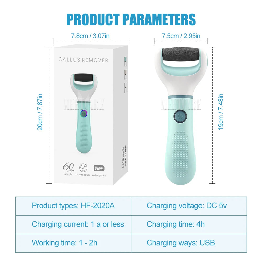 Wireless Foot Grinder USB Recharge Waterproof Anti Callus Dead Skin Cracks Pedicure Shaver Remove Dry Dead Cracked