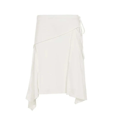 Vacation style temperament irregular European and American fashion spicy girl mid length skirt