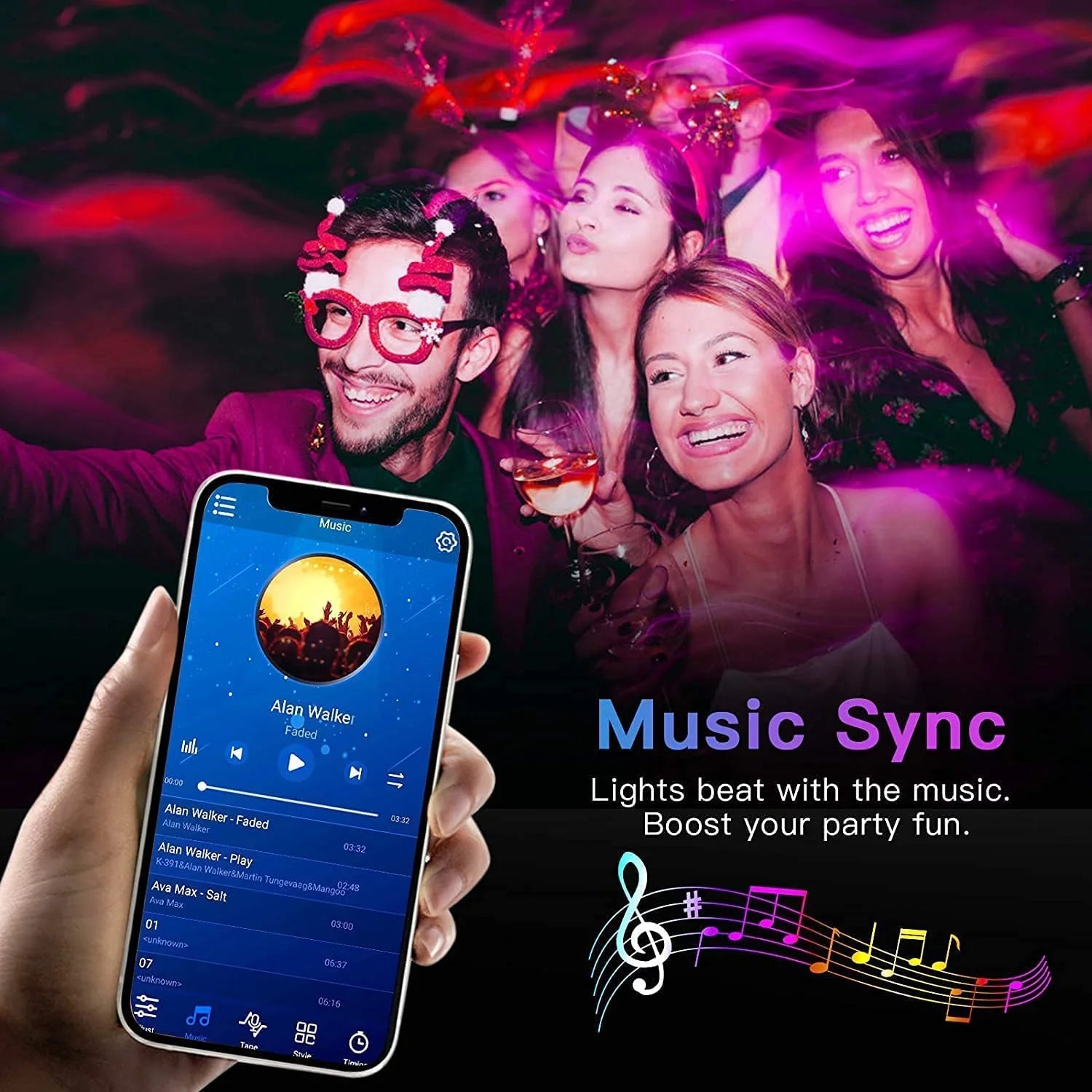 RGB Led Lights for Room 10m 20m 30m Music Sync Led Strip Lights Flexible Ribbon Tape for Room Bedroom Decor TV Backlights