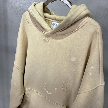Street Wear Speckled Ink Rubbed Hooded Hoodies Fashion Sense Distressed Winter Coat Men&