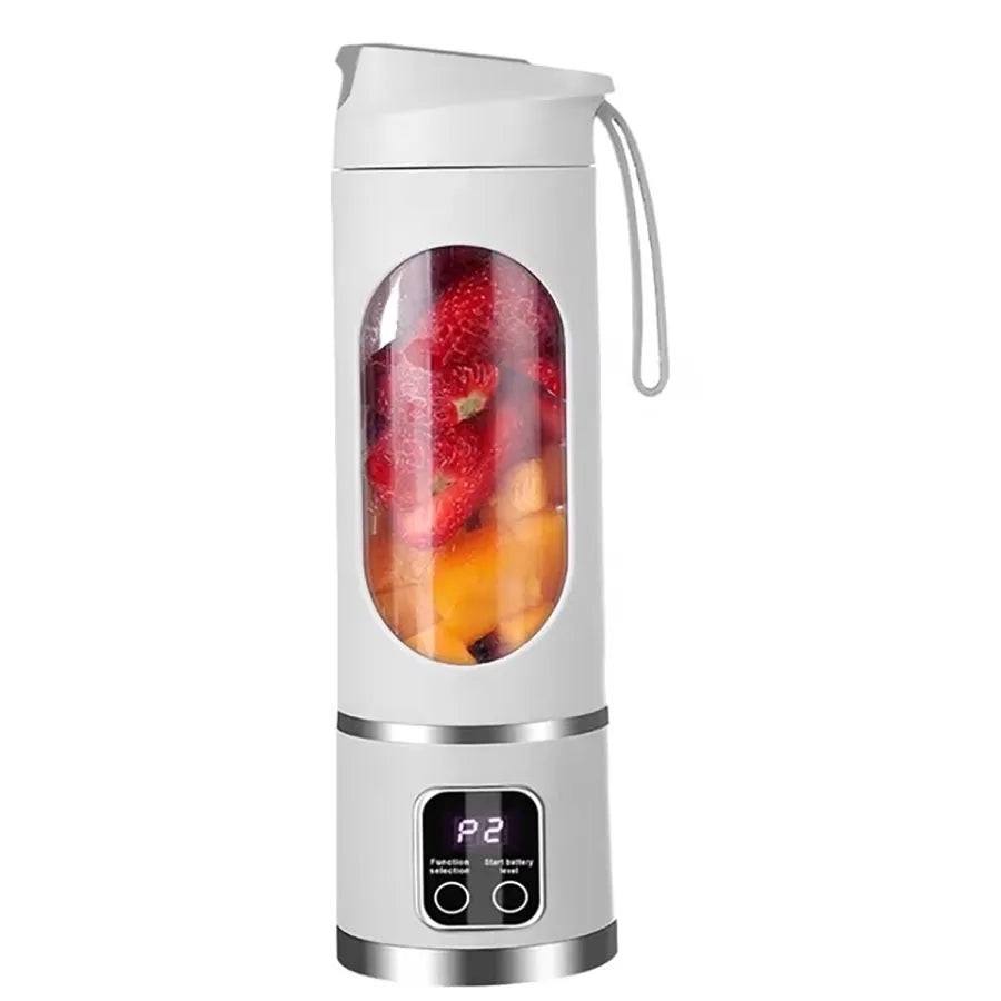 Portable USB Rechargeable Mini Blender &amp; Juicer with Digital Display &amp; 12-Blade System - Suitable for Travel, 3 Modes, USB- Oper