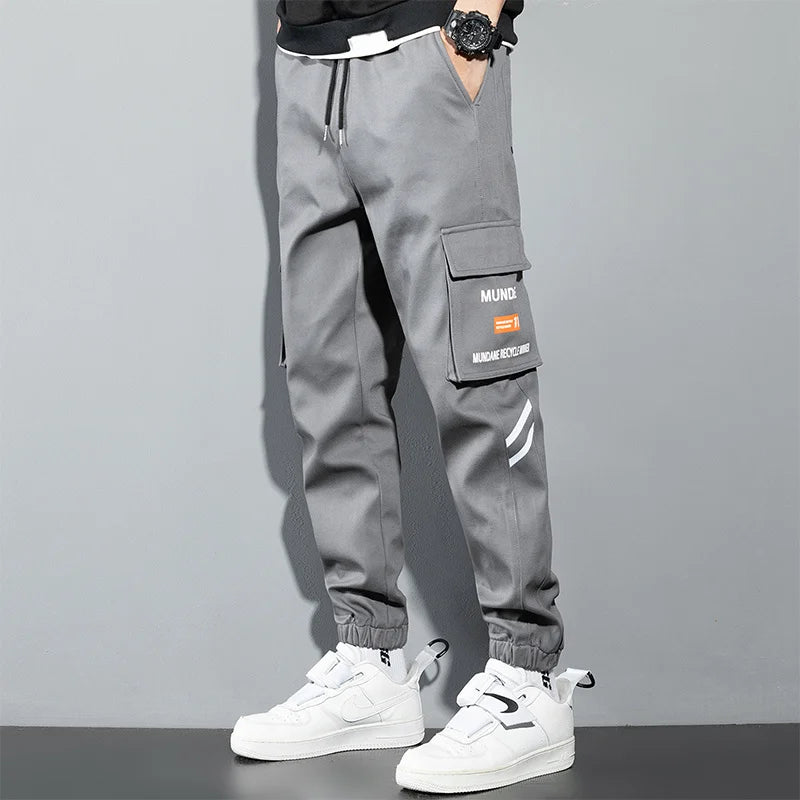Orange Cargo Pants Men Hip Hop Joggers Y2K Streetwear Casual Pants Green Plus Size Camo Cotton Camouflage Korean Fashion Chinos