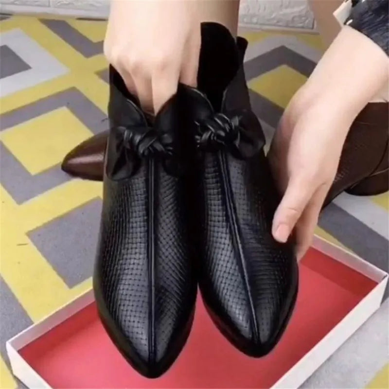 Women Barefoot Shoes Short Boots Ankle 2022 Spring New Female Casual Thick Soled Shoes Genuine Leather Designer Pumps Shoes