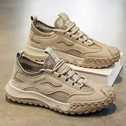 Sneakers for Men High Quality Thick Soled Work Strap Outdoor Mountaineering Anti Slip Platform Wear-resistant Casual Sport Shoes