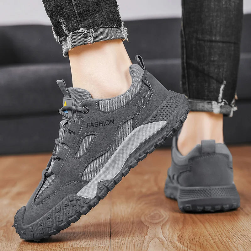 Sneakers for Men High Quality Thick Soled Work Strap Outdoor Mountaineering Anti Slip Platform Wear-resistant Casual Sport Shoes