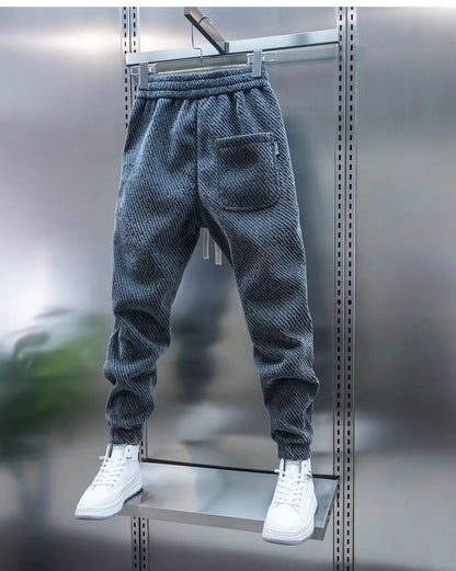 Spring And Autumn Men Harem Pants Zebra Striped Trousers Sport Clothing Cargo Sweatpants Brushed Loose Waist Versatile Pants