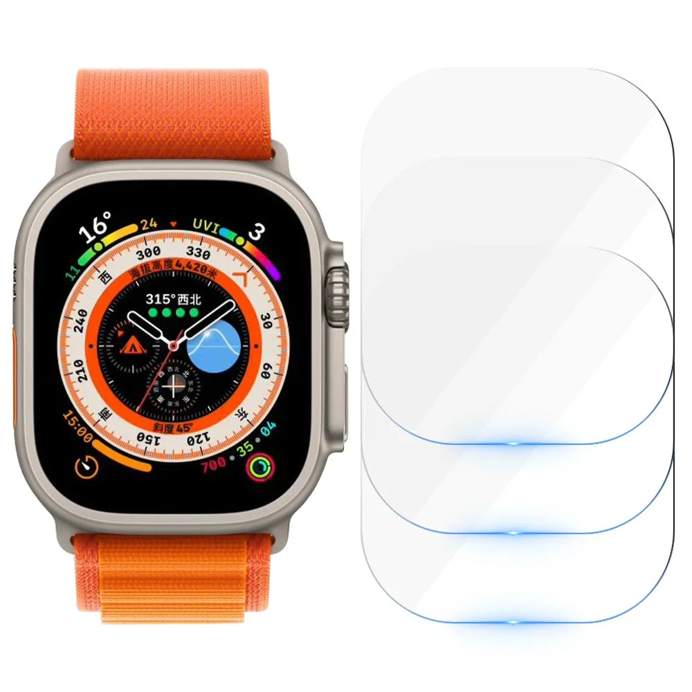 Tempered Glass for Apple Watch Ultra 49mm Screen Protector Anti-Scratch for Apple Watch Ultra 2 Smartwatch