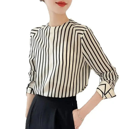 Fashion luxury ladies shirt France style woman printing blouse Long sleeve Tops blusa mujer
