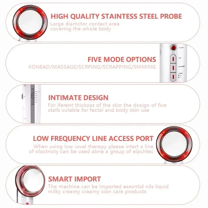 3 IN 1 EMS Ultrasonic Cavitation Weight Loss Machine Anti Cellulite Fat Burner Infrared Slimming Machin Beauty Apparatus Care
