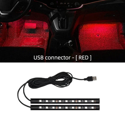 Led Car Ambient Light With USB 5V Universal Car Interior Foot Lamp Decoration Backlight Lighting Auto Decorative Neon Lights
