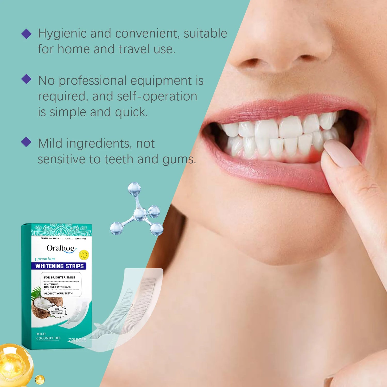 Tooth Whitening Strips Remove Tooth Stains Tartar Plaque Lighten Dark Dental Cleaning Improve Bad Breath Bleach Teeth Brightener