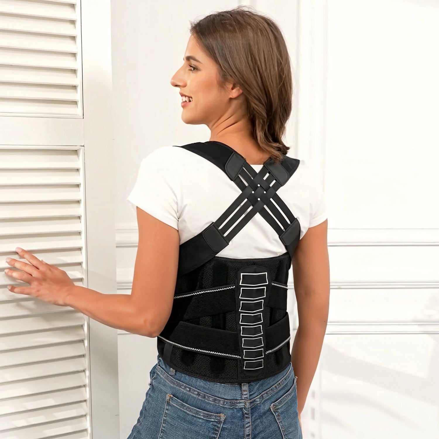 Posture Corrector for Men and Women, Adjustable Shoulder Posture Brace, Back Straightener Posture, Used for Middle Upper Spine