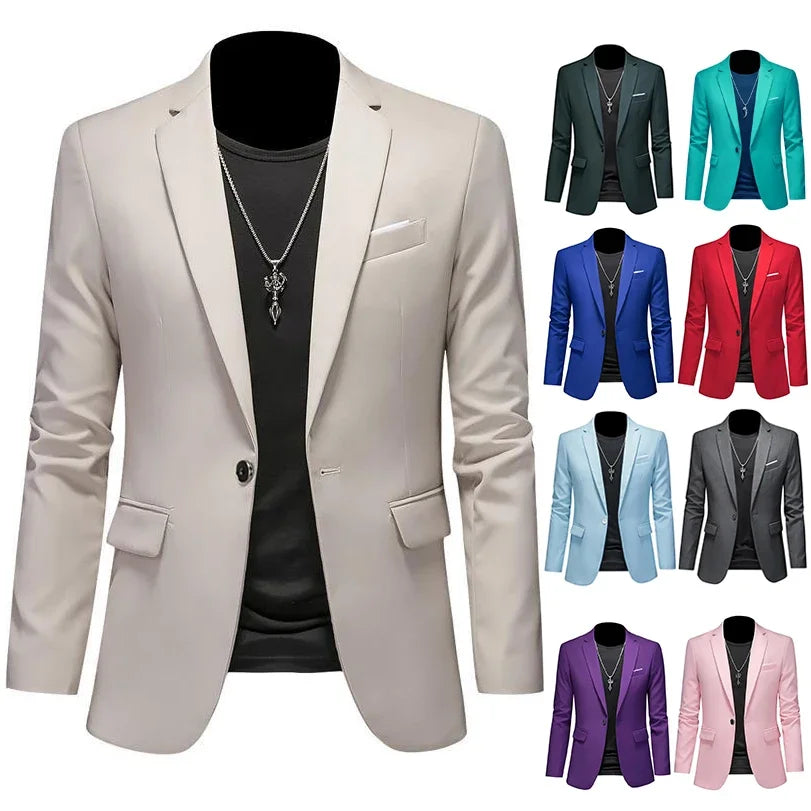Boutique Fashion Solid Color High-end Brand Casual Business Men&