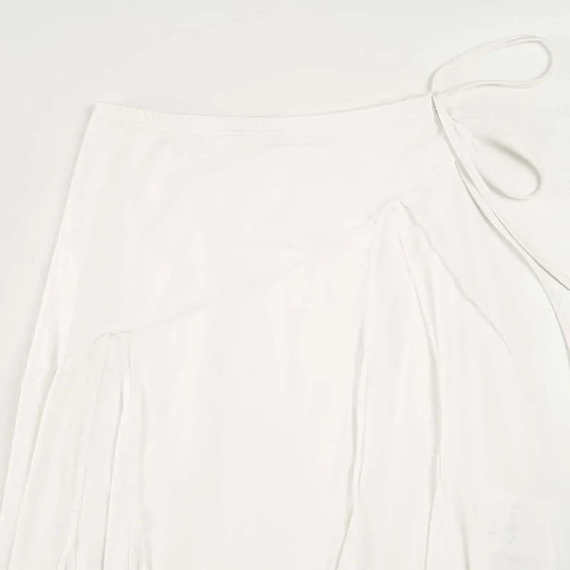 Vacation style temperament irregular European and American fashion spicy girl mid length skirt