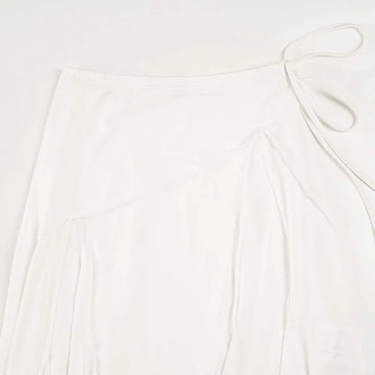 Vacation style temperament irregular European and American fashion spicy girl mid length skirt
