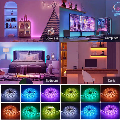RGB Led Lights for Room 10m 20m 30m Music Sync Led Strip Lights Flexible Ribbon Tape for Room Bedroom Decor TV Backlights