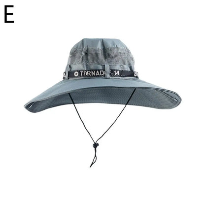 Summer Large Sun Hat Men Women Breathable Fishing Caps Sun UV Protection Mesh Fisherman Hat Hiking Outdoor Beach Cap