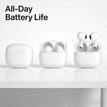 New wireless Bluetooth earbuds with advanced acoustics, compact design, hi-fi sound, ultra-lightweight semi-in-ear fit,