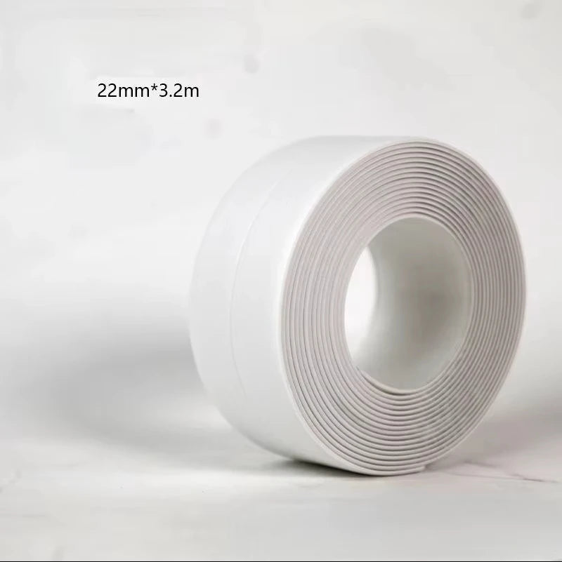 A Roll Of Three Meters Two Pvc Waterproof And Anti-Mildew Seam Adhesive, Suitable For Kitchen, Bathroom, Toilet, Corner Gap