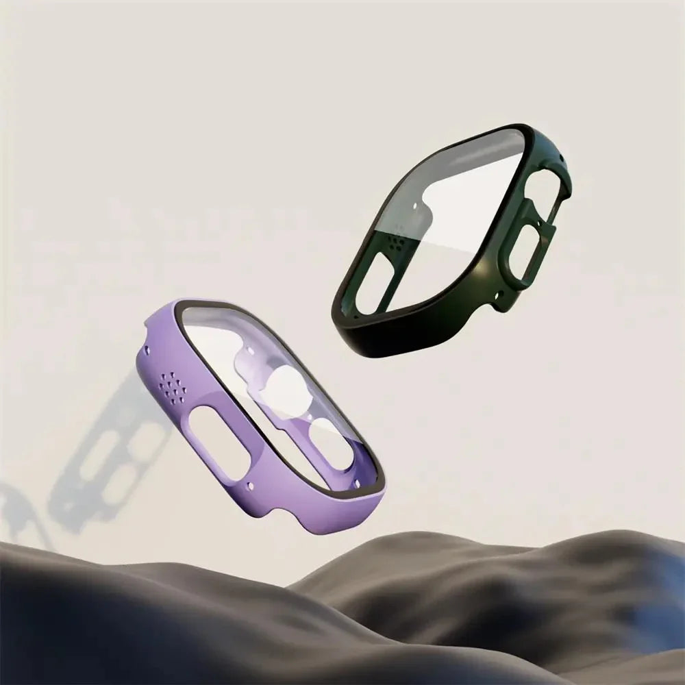 Glass+ Cover For Apple Watch case Ultra 2 49mm smartwatch Bumper+Screen Protector Tempered iwatch series apple watch Accessories