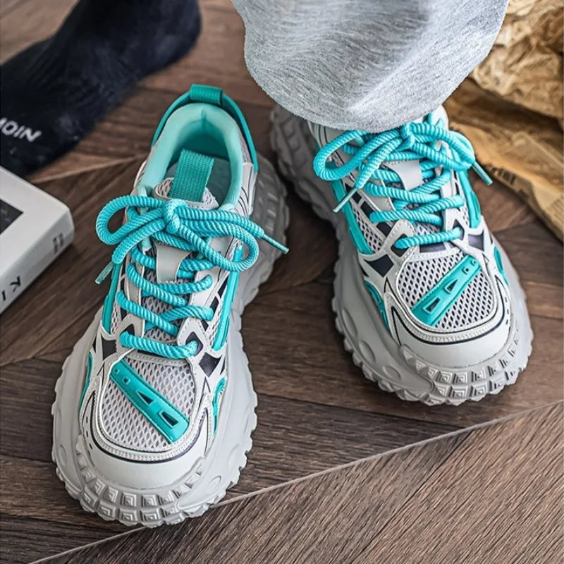 Sneakers for Men Fad Casual Mesh Mens Platform Sneaker Non Slip Wear Resistant Comfort Lace Up Soft Sole Shoes Zapatillas Hombre