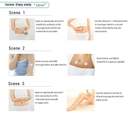 3 IN 1 EMS Ultrasonic Cavitation Weight Loss Machine Anti Cellulite Fat Burner Infrared Slimming Machin Beauty Apparatus Care