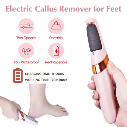 Electric callus removal foot care tools - dry and wet foot files for removing dead skin, charging foot pedicure tools