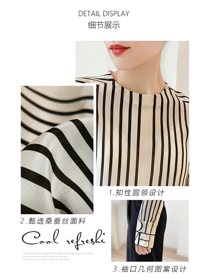 Fashion luxury ladies shirt France style woman printing blouse Long sleeve Tops blusa mujer
