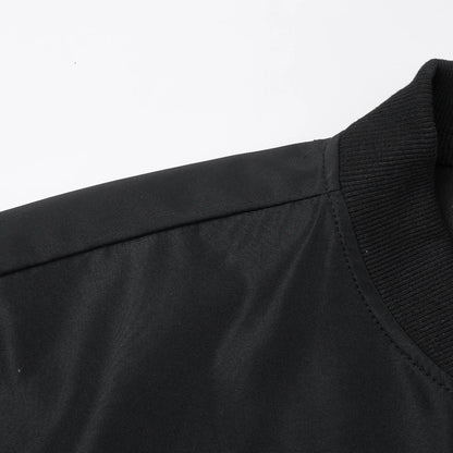 2024 Spring and Autumn New Baseball Collar Short Loose Solid Color Jacket Men&