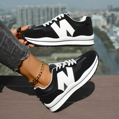 Women Sneakers 2025 New Casual Versatile Thick-soled Running Sneakers Women Fashionable High-quality Luxury Lace-up Shoes Women