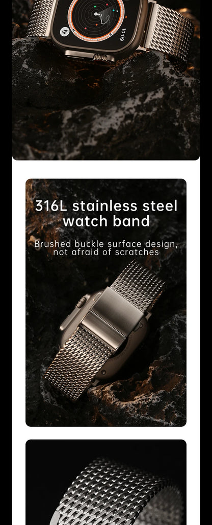 Luxury Milanese Mesh Apple Watch Ultra 2 Band, 316L Stainless Steel Watch Strap, For Apple Watch 49mm 45mm 44mm 41mm 40mm