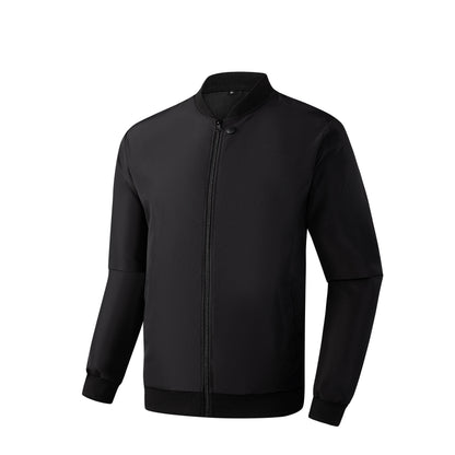 2024 Spring and Autumn New Baseball Collar Short Loose Solid Color Jacket Men&