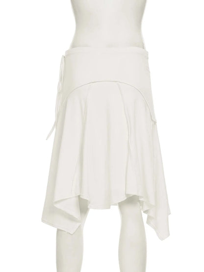 Vacation style temperament irregular European and American fashion spicy girl mid length skirt