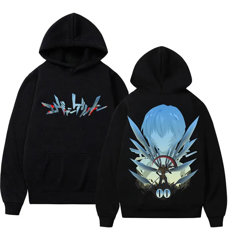 EVANGELION Eva Anime Hoodies Men Hoodie Sweatshirts Casual Long Sleeve Pullovers Hooded Sweater Cartoon Warm Hoody Tops Gifts