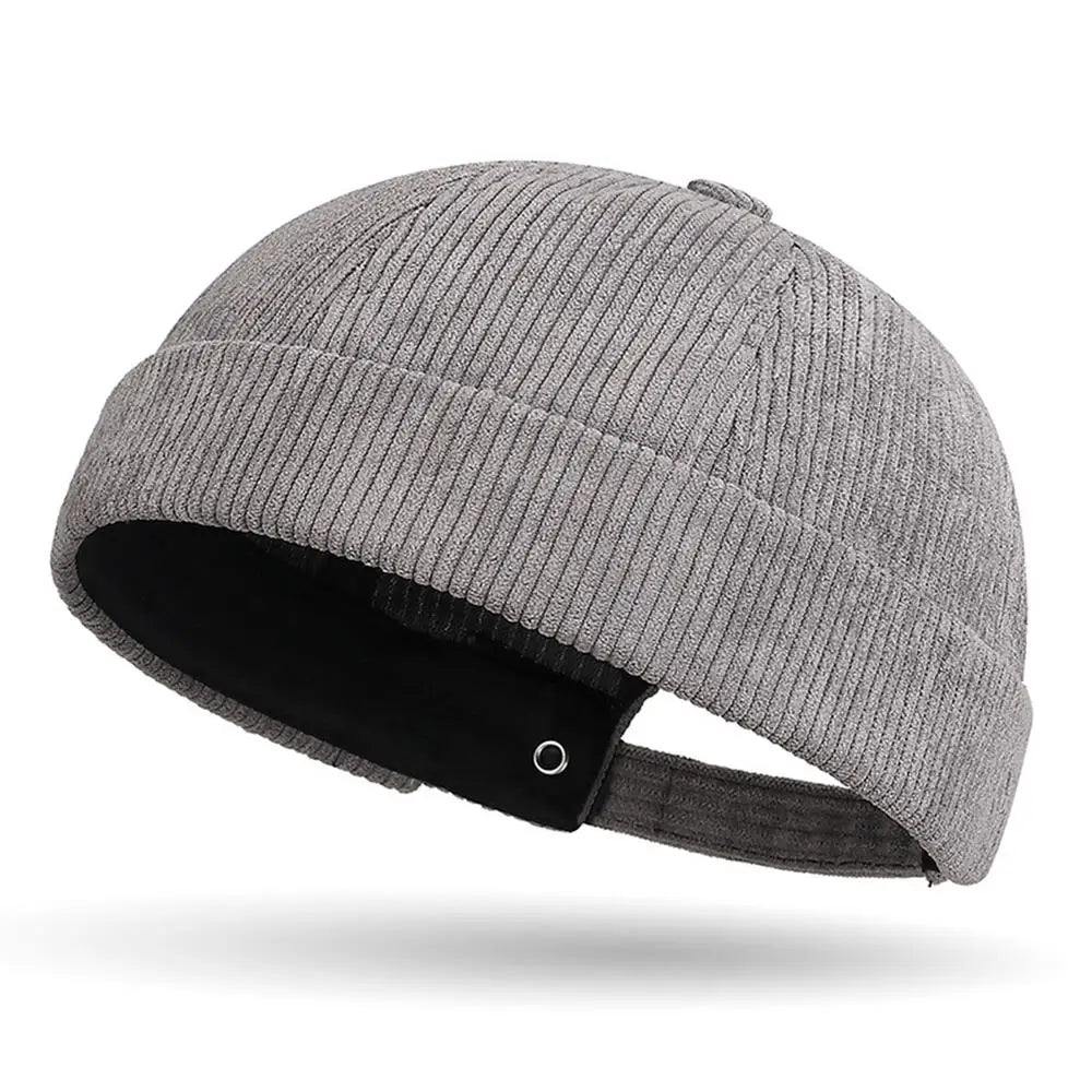 New Corduroy Brimless Cap for Men Women Adjustable Landlord Hat Retro Beanie Docker Caps unisex Hip Hop Hats Streetwear Dome Hat