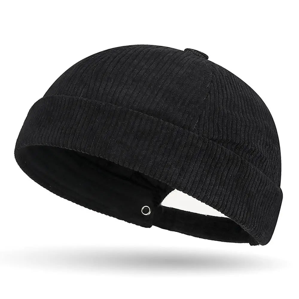 New Corduroy Brimless Cap for Men Women Adjustable Landlord Hat Retro Beanie Docker Caps unisex Hip Hop Hats Streetwear Dome Hat