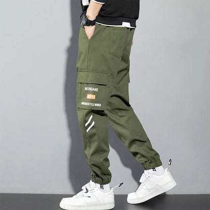 Orange Cargo Pants Men Hip Hop Joggers Y2K Streetwear Casual Pants Green Plus Size Camo Cotton Camouflage Korean Fashion Chinos