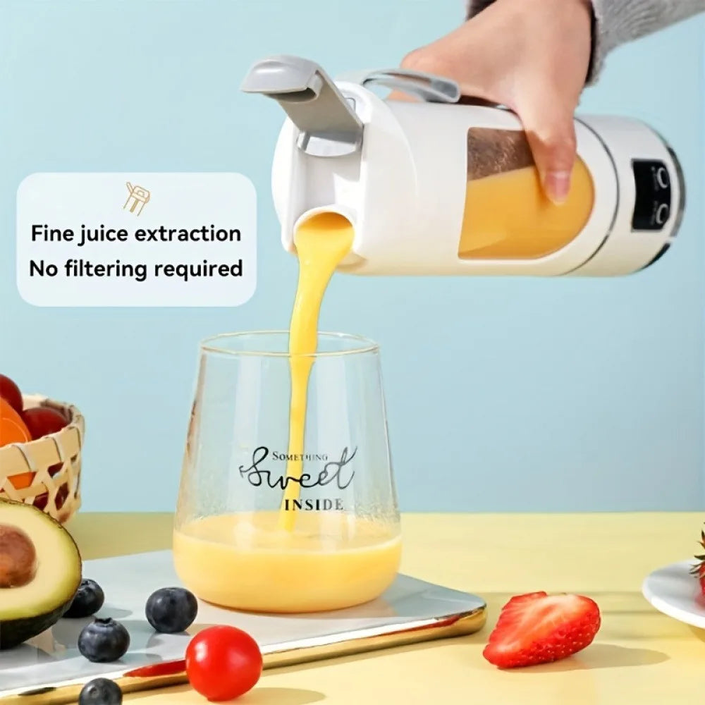Portable USB Rechargeable Mini Blender &amp; Juicer with Digital Display &amp; 12-Blade System - Suitable for Travel, 3 Modes, USB- Oper