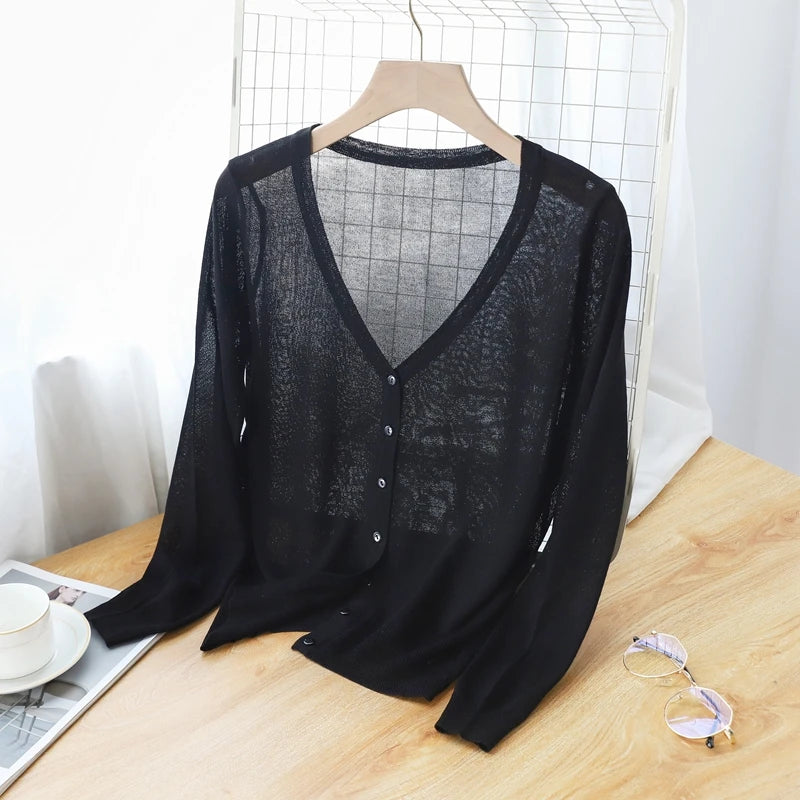 Ice Silk Thin Knitted  Women&