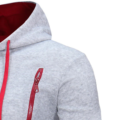 Mens Tracksuit Zipper Hoodies+Sweatpants 2-Piece Set Autumn Winter Male Daily Casual Sports Jackets Jogging Suit Tops Or Pants