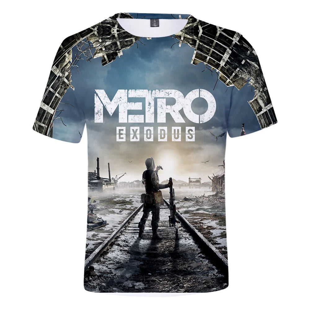 Game Metro Exodus 3D Print T-Shirt Men/Women Summer Fashion Short Sleeves Men Women Casual Trendy T Shirts Oversized